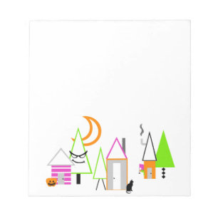 Bloc-note halloween village custom black orange purple