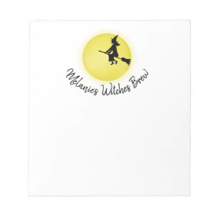 Bloc-note Halloween Whimsical Flying Witch Pleine lune migno
