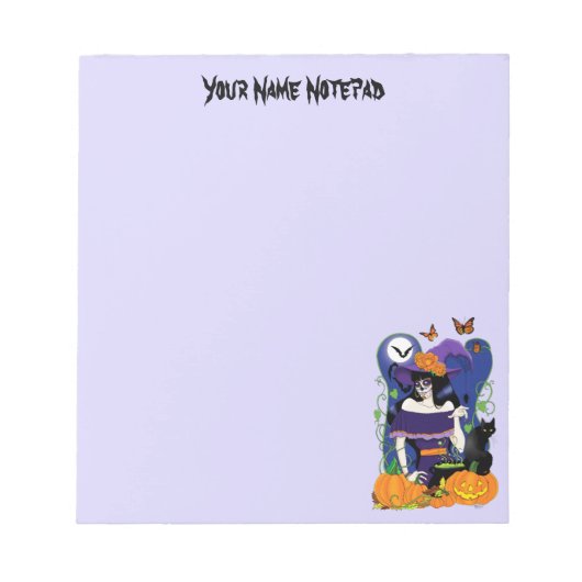 Bloc-note Halloween Witch Sugar Skull (Devant)