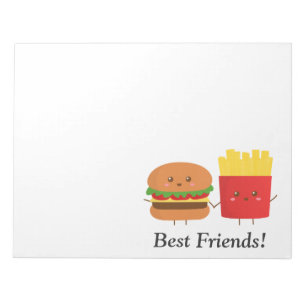 Bloc-note Hamburger et fritures mignons, meilleurs amis
