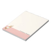 Bloc-note Hamster minimaliste rose et crème Personnalisé (Tourné)