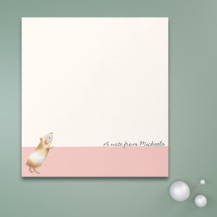 Bloc-note Hamster minimaliste rose et crème Personnalisé