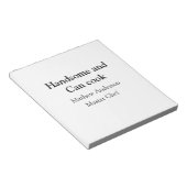 Bloc-note Handsome et peut cuisiner ajouter nom maître chef  (Incliné)