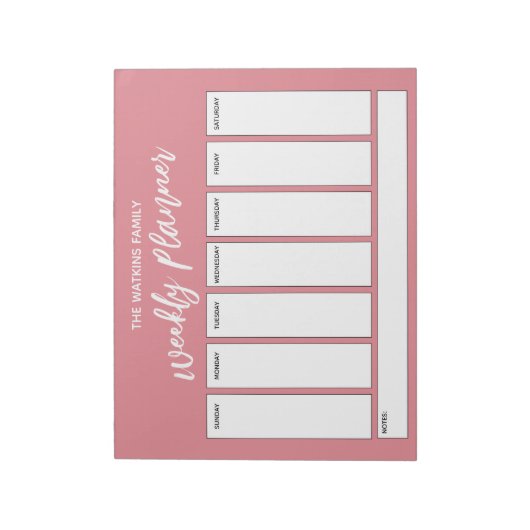 Bloc-note Handwriting Simple Weekly Planner Strawberry Ice (Tourné)