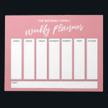 Bloc-note Handwriting Simple Weekly Planner Strawberry Ice<br><div class="desc">This versatile weekly planner has been set up with very basic elements that can all be edited... except for the header. The phrase "weekly planner" was rendered in a modern casual handwriting font and has been placed, as a graphic, at the top of the page. Use the template fields to...</div>