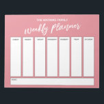 Bloc-note Handwriting Simple Weekly Planner Strawberry Ice<br><div class="desc">This versatile weekly planner has been set up with very basic elements that can all be edited... except for the header. The phrase "weekly planner" was rendered in a modern casual handwriting font and has been placed, as a graphic, at the top of the page. Use the template fields to...</div>