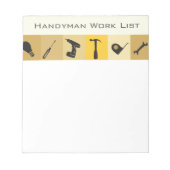 Bloc-note Handyman Construction Builder Honey Do List (Devant)