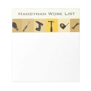 Bloc-note Handyman Construction Builder Honey Do List