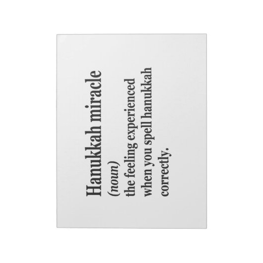 Bloc-note Hanoukka Miracle Funny Chanukah Juif Définition (Tourné)