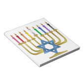 Bloc-note Hanoukka Rainbow Candles Gold Menorah (Incliné)
