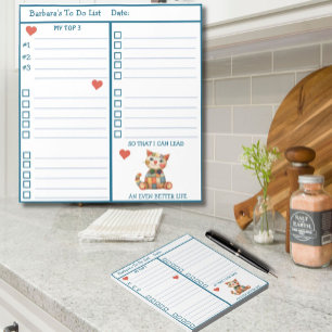 Bloc-note Happy Cat Personnalisé Planificateur À Faire Liste