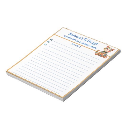 Bloc-note Happy Chat Personnalisé Planificateur Simple Moder (Tourné)