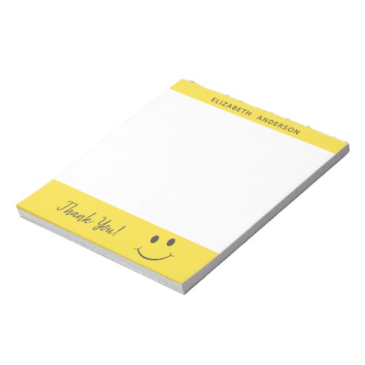 Bloc-note Happy Face Smiling Merci Ajouter un nom (Tourné)