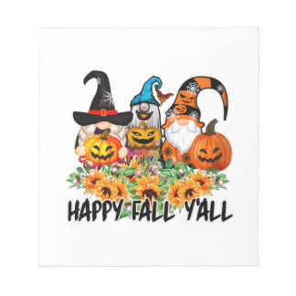 Bloc-note Happy Fall Y'all Gnome Leopard Gnome Sunflower