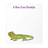 Bloc-note Happy green iguana cartoon (Devant)