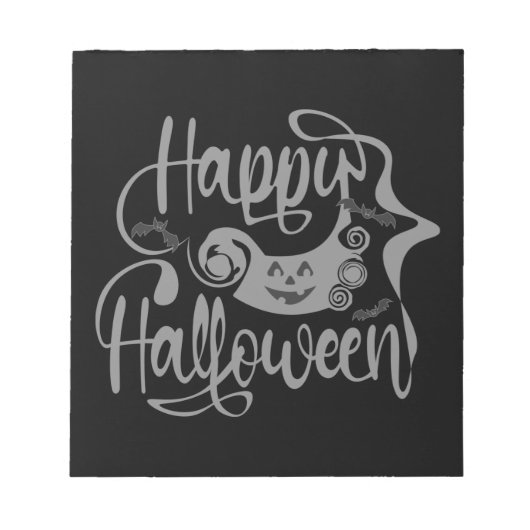 Bloc-note Happy Halloween chauves-souris Jack-o'-lantern (Devant)