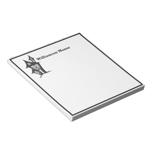 Bloc-note Happy Halloween Famille Monogramme Haunted House M (Incliné)