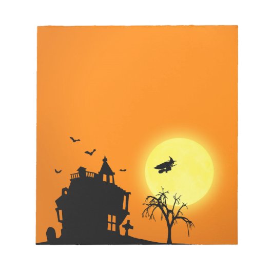 Bloc-note Happy Halloween Silhouette paysage (Devant)