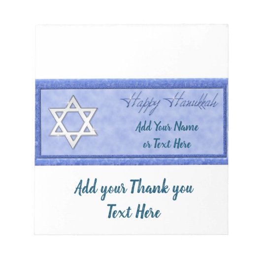 Bloc-note Happy Hanoukka Candy Bar Wrappers Cadeaux Faveurs (Devant)