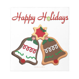 Bloc-note Happy Holidays Christmas Cookie Bells