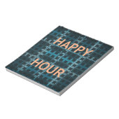 Bloc-note Happy Hour Texte bleu Vector Art Imprimer (Tourné)