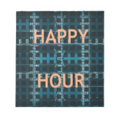 Bloc-note Happy Hour Texte bleu Vector Art Imprimer (Devant)
