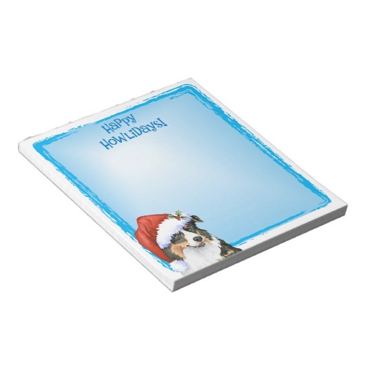 Bloc-note Happy Howlidays Australian Shepherd (Incliné)