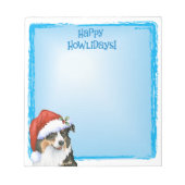 Bloc-note Happy Howlidays Australian Shepherd (Devant)