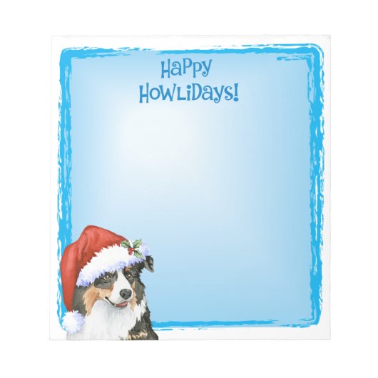 Bloc-note Happy Howlidays Australian Shepherd (Devant)