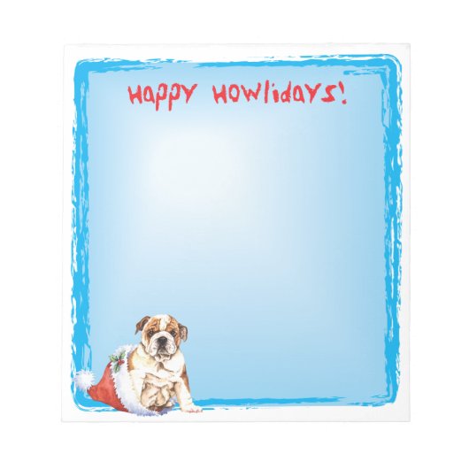 Bloc-note Happy Howlidays Bulldog (Devant)