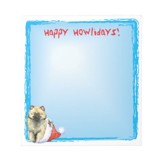 Bloc-note Happy Howlidays Keeshond (Devant)