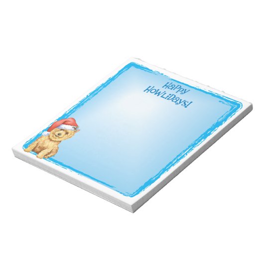 Bloc-note Happy Howlidays Norwich Terrier (Tourné)