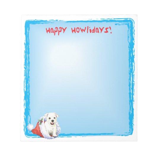 Bloc-note Happy Howlidays Westie (Devant)
