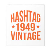 Bloc-note Hashtag Vintage 1949 (Devant)