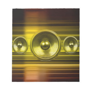 Bloc-note Haut-parleurs musicaux avec stries lumineuses doré