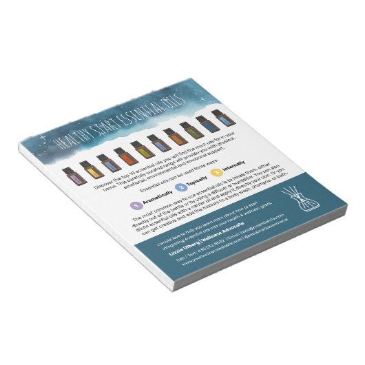 Bloc-note Healthy Start Top Essential Oils Business Handout (Incliné)