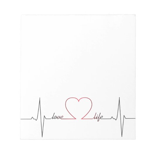 Bloc-note Heart beat with love life inspirational quote (Devant)