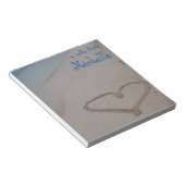 Bloc-note Heart in Sand Beach Personnalisé (Incliné)