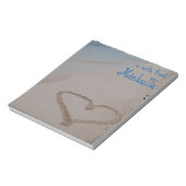Bloc-note Heart in Sand Beach Personnalisé (Tourné)