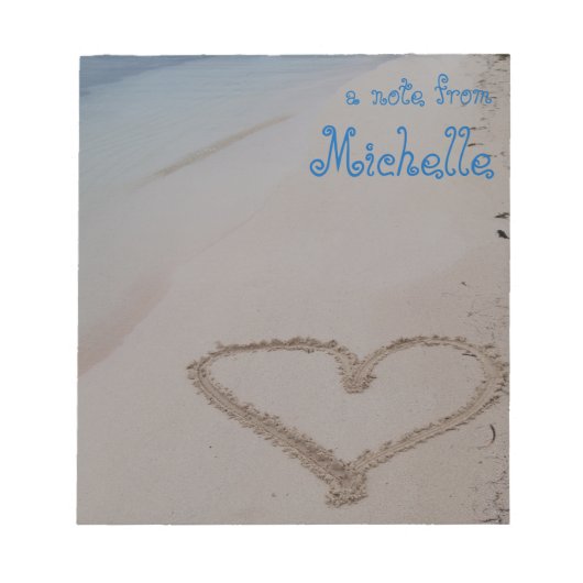 Bloc-note Heart in Sand Beach Personnalisé (Devant)