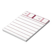 Bloc-note Hearts Lined Notepad – Whimsical Burgundy Design (Tourné)