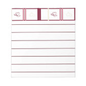 Bloc-note Hearts Lined Notepad – Whimsical Burgundy Design (Devant)