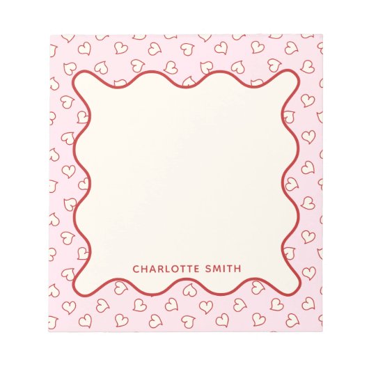 Bloc-note Hearts Pattern Custom Valentine Gift Notepad (Devant)