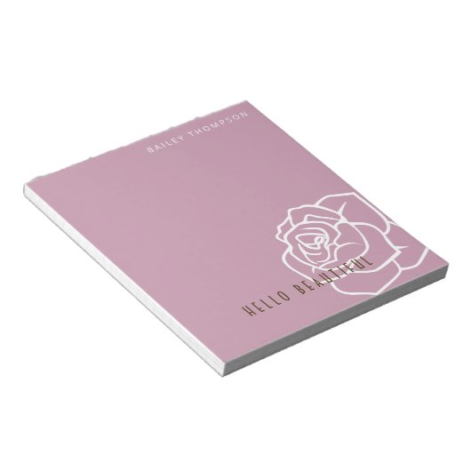 Bloc-note Hello Beautity - Moderne Chic Rose Rose (Incliné)