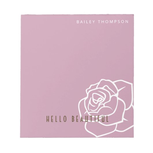 Bloc-note Hello Beautity - Moderne Chic Rose Rose (Devant)