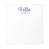 Bloc-note Hello Lovely | Moderne Blue Stylish tendance Retro (Devant)