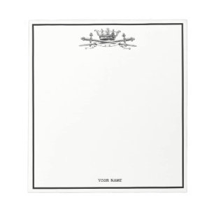 Bloc-note Héraldique Couronne Croisée Épées Sabres Emblem Cr