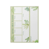 Bloc-note Herbes de cuisine fraîches - Green Weekly Meal Pla (Tourné)