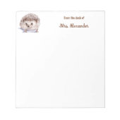 Bloc-note Hérisson Aquarelle Cute Du Bureau De (Devant)