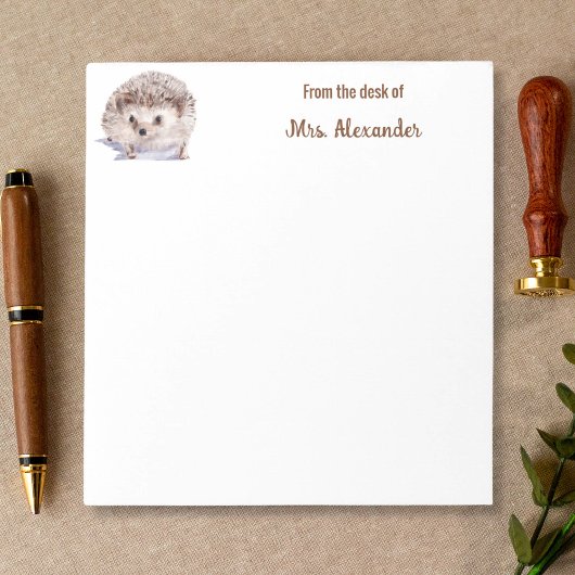 Bloc-note Hérisson Aquarelle Cute Du Bureau De